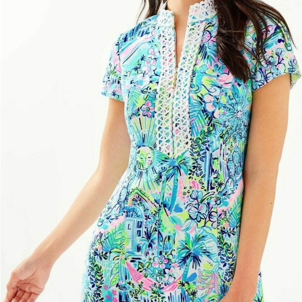 Lilly Pulitzer Adrena Stretch Shift Dress in Lilly’s House print